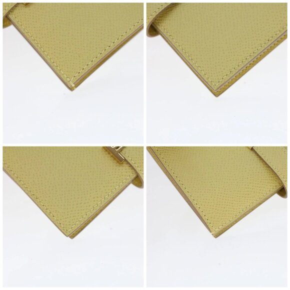 HERMES Bearn Compact Wallet Epsom Yellow Auth 45049A - Picture 14 of 16